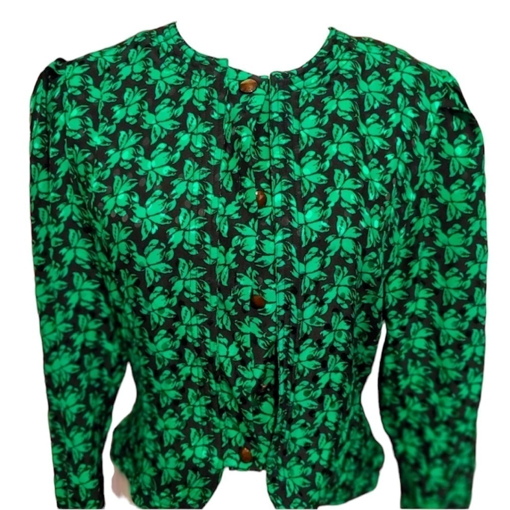 Vintage 80s Silk Blouse FLAWED